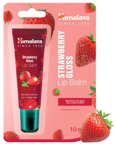 Balsamo labial fresa con brillo  10gr himalaya