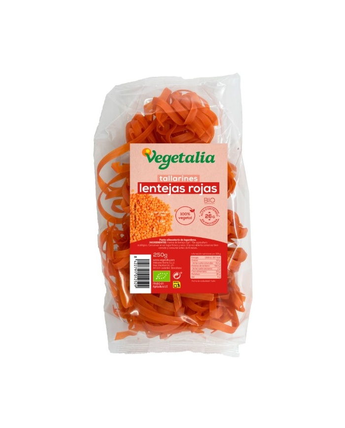 Tallarines lentejas rojas 250gr vegetalia