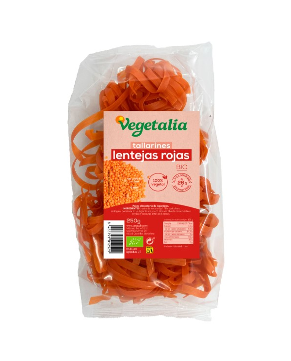 Tallarines lentejas rojas 250gr vegetalia