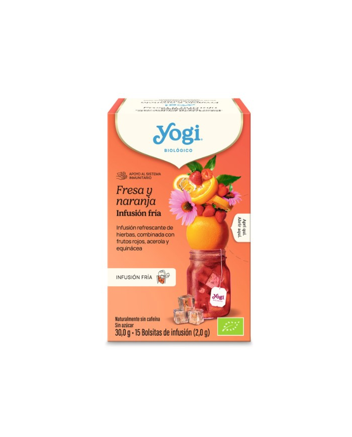 Yogi fresa naranja infusion fria 15 bolsitas bio