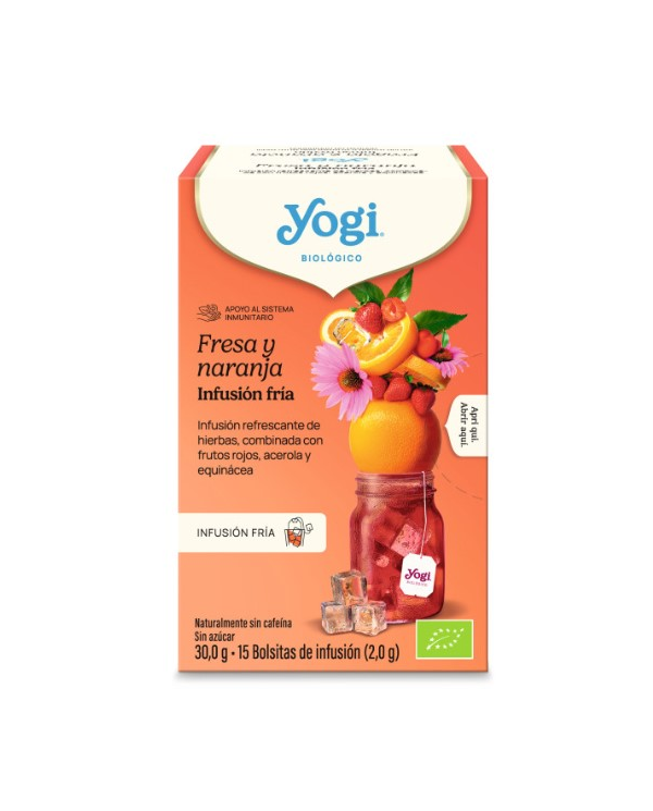 Yogi fresa naranja infusion fria 15 bolsitas bio