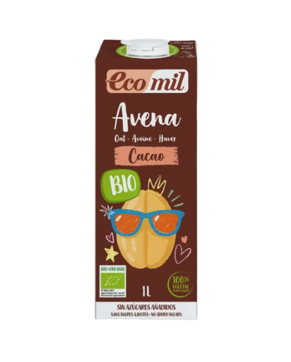 Leche avena cacao calcio vegan bio1l naturgreen