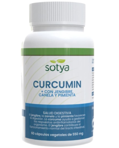 Curcumin jengibre canela y pimienta 60 cap.sotya