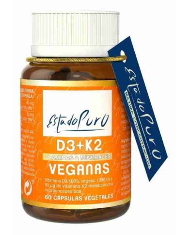 Vitamina d3+k2 60 cap veganas estado puro