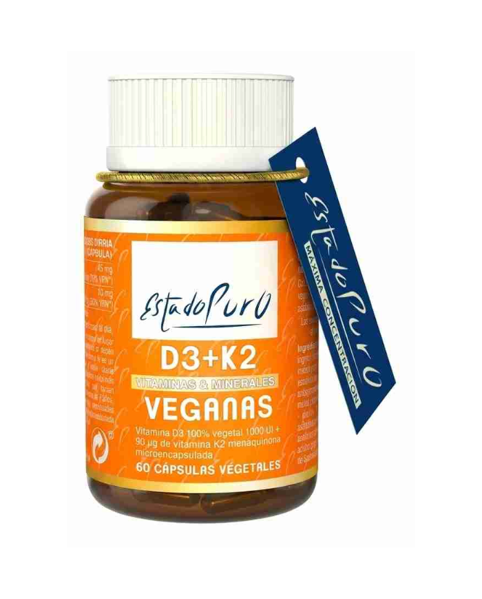 Vitamina d3+k2 60 cap veganas estado puro