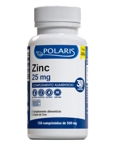 Zinc 25mg 150 comprimidos polaris