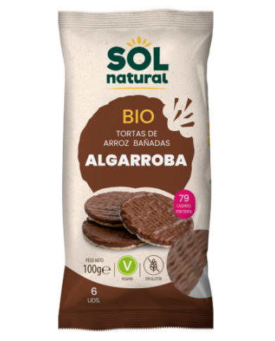 Tortas arroz algarroba 100gr  (6und) sol natural