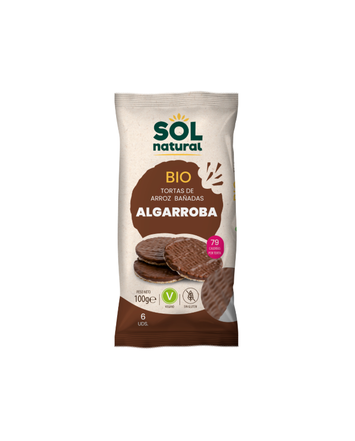 Tortas arroz algarroba 100gr  (6und) sol natural