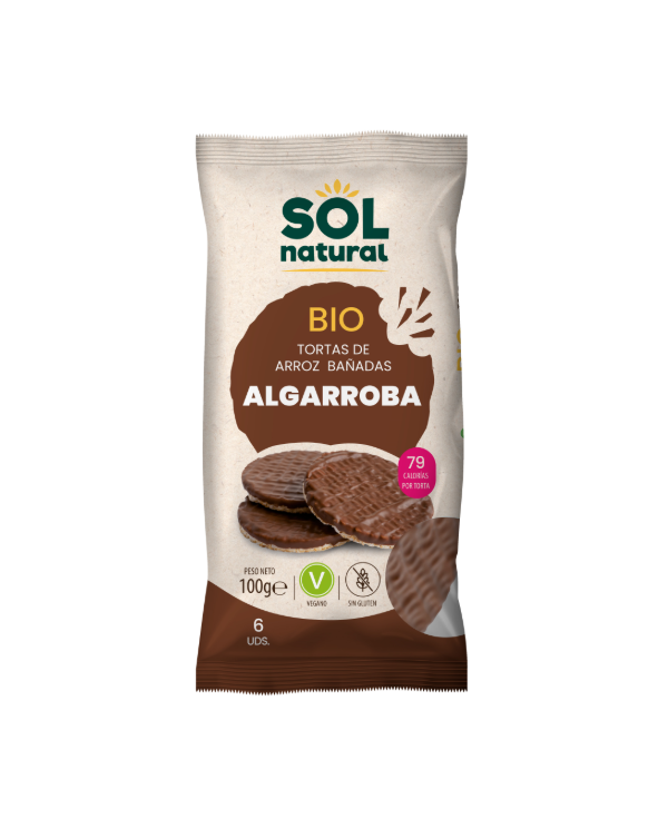 Tortas arroz algarroba 100gr  (6und) sol natural