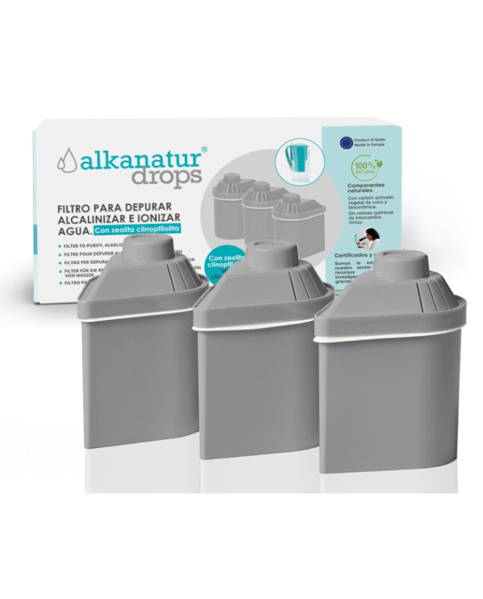 Pack 3 filtros alkanatur drops zeolita