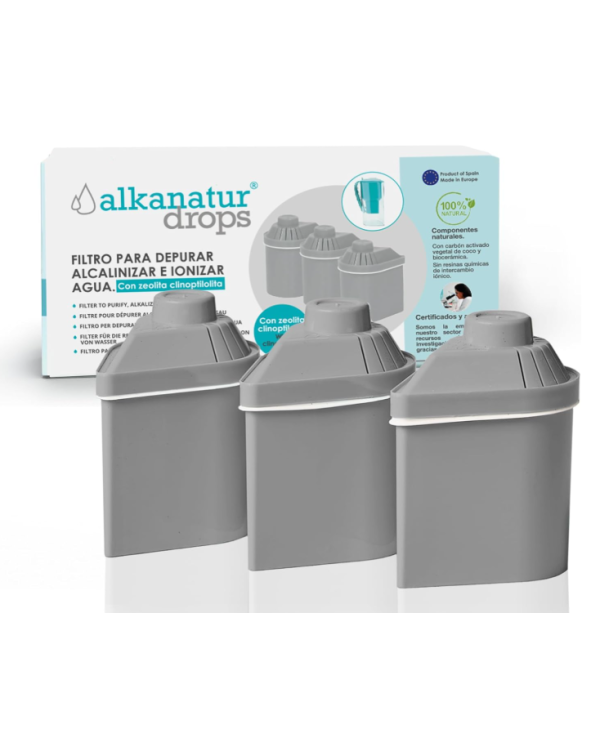 Pack 3 filtros alkanatur drops zeolita