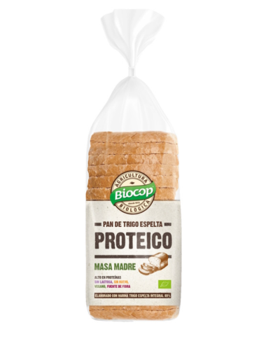 Pan molde espelta proteico masa madre 400gr biocop