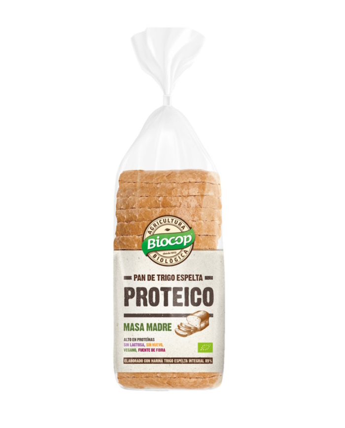 Pan molde espelta proteico masa madre 400gr biocop
