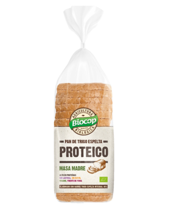 Pan molde espelta proteico masa madre 400gr biocop