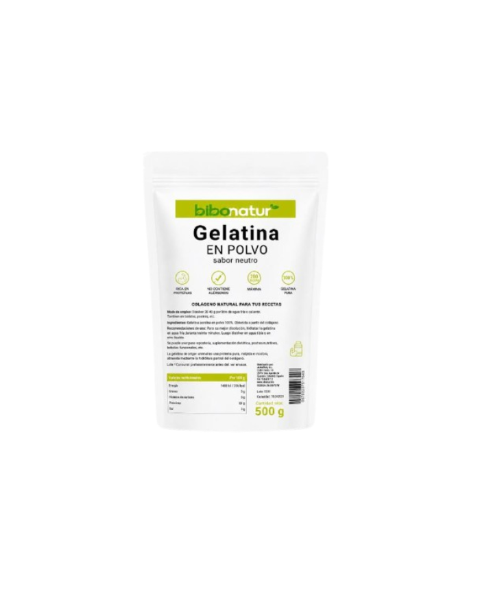 Gelatina neutro polvo 500gr bibonatur
