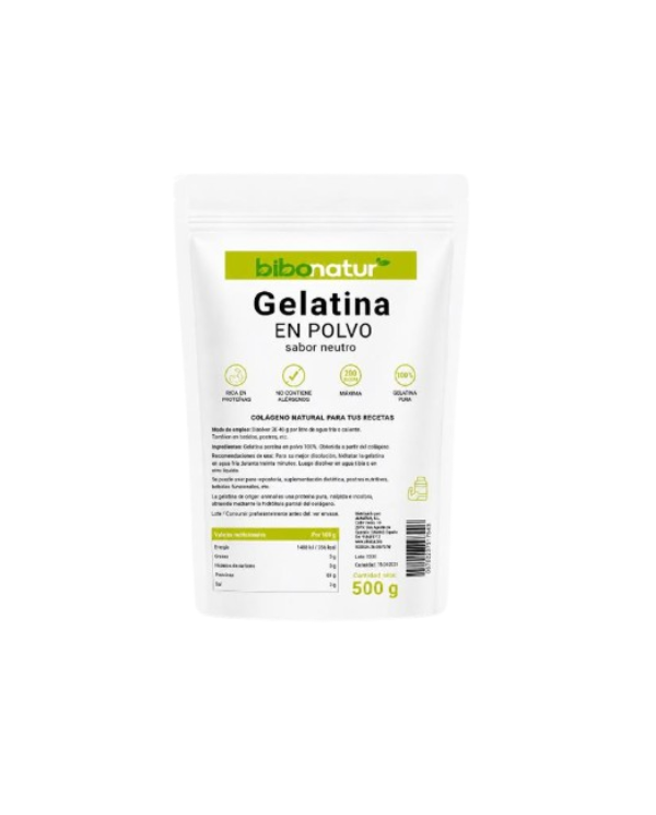 Gelatina neutro polvo 500gr bibonatur
