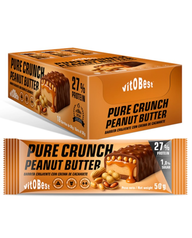 Barrita crujiente crema cacahuete 50gr vitobest
