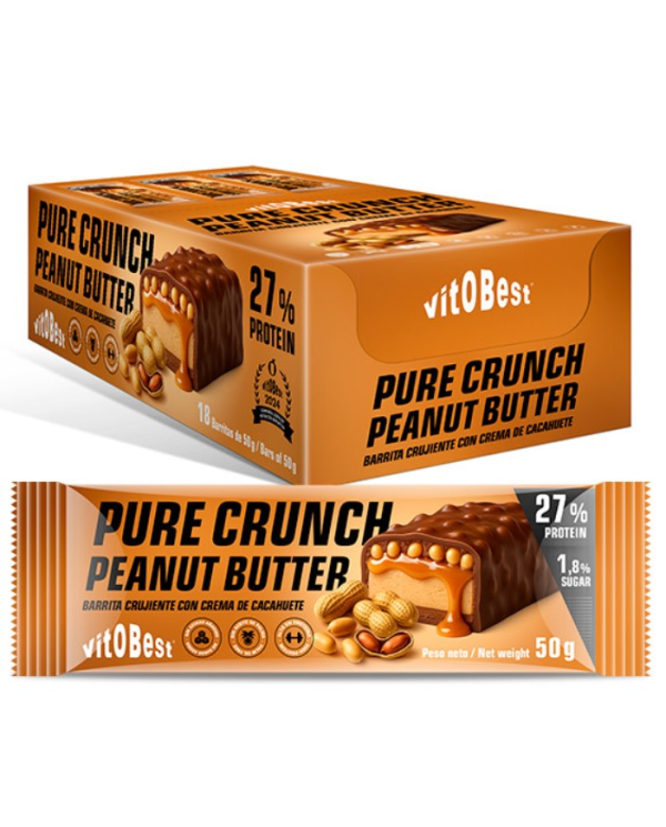 Barrita crujiente crema cacahuete 50gr vitobest
