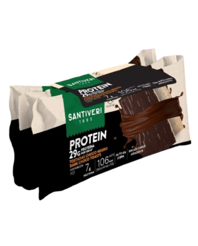 Tostadas protein choco negro 3 und 72 gr santiveri