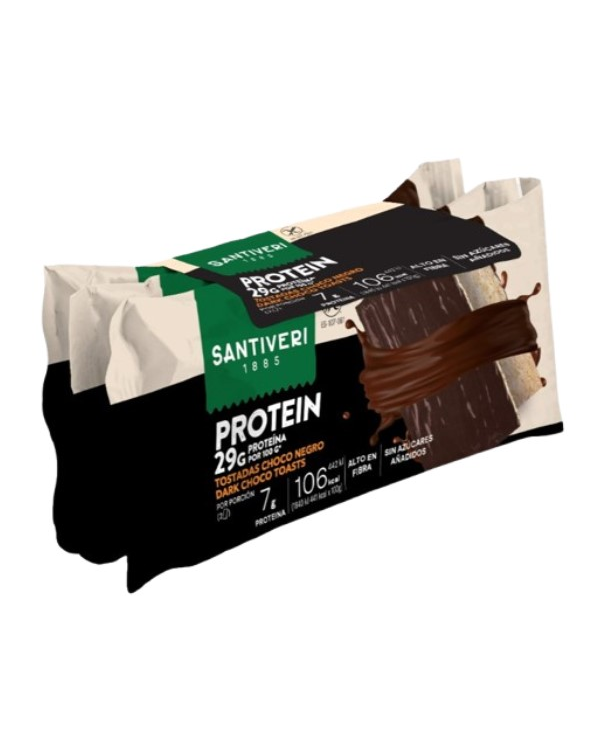 Tostadas protein choco negro 3 und 72 gr santiveri
