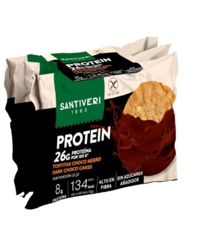 Tortitas protein chocolate negro 90gx2 santiveri