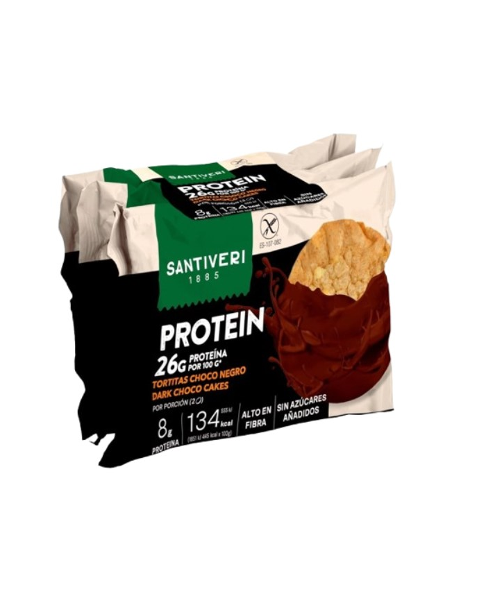 Tortitas protein chocolate negro 90gx2 santiveri