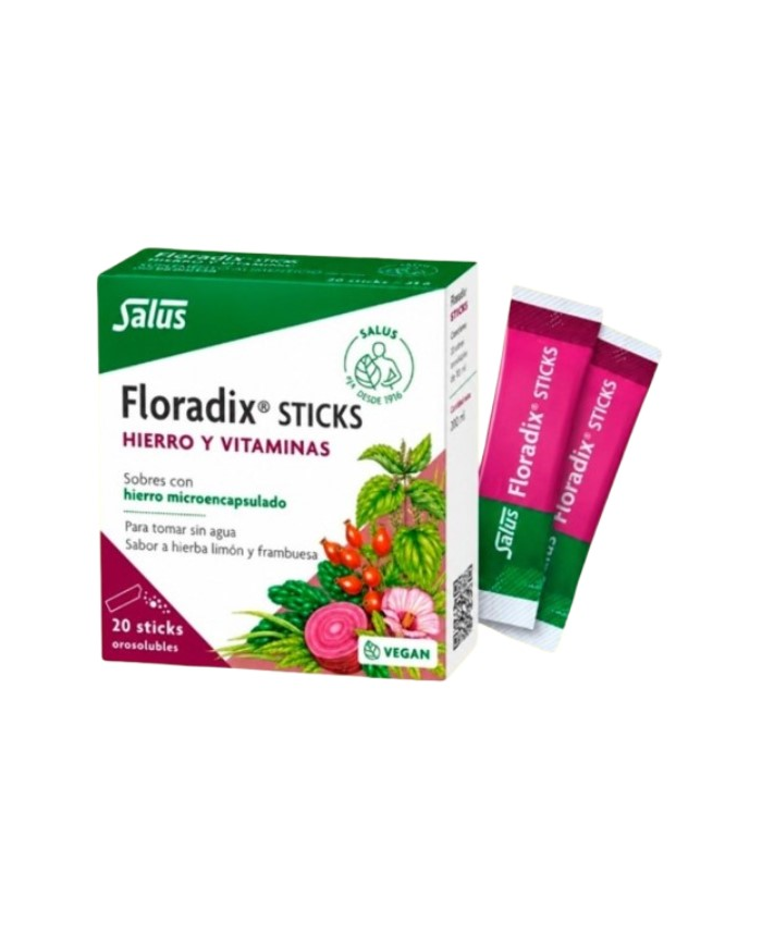 Floradix 20 stick sabor limon frambuesa salus