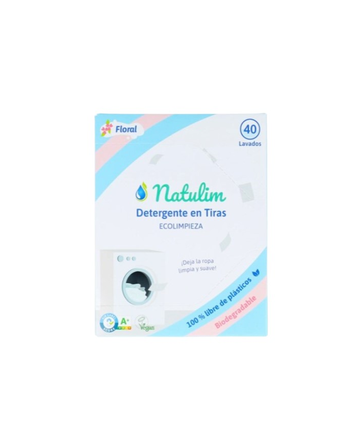 Detergente en tiras floral 40 lavados 70gr natulim