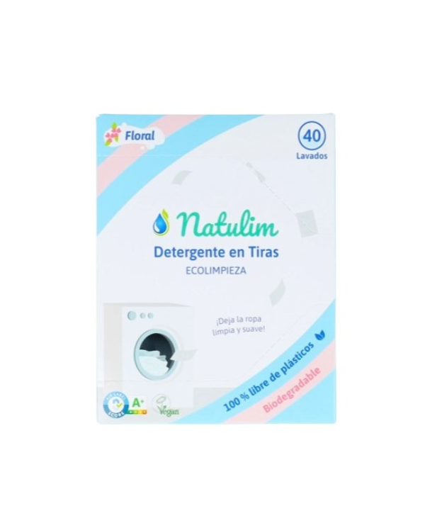 Detergente en tiras floral 40 lavados 70gr natulim