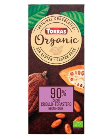 Chocolate negro 90% criollo 100gr bio torras