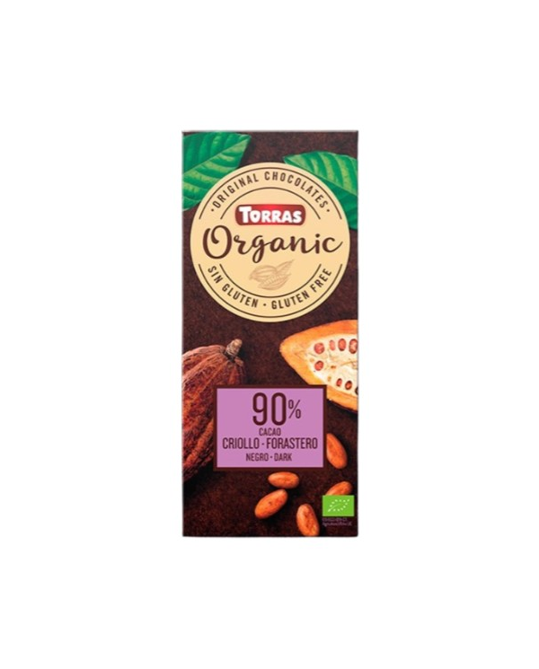 Chocolate negro 90% criollo 100gr bio torras