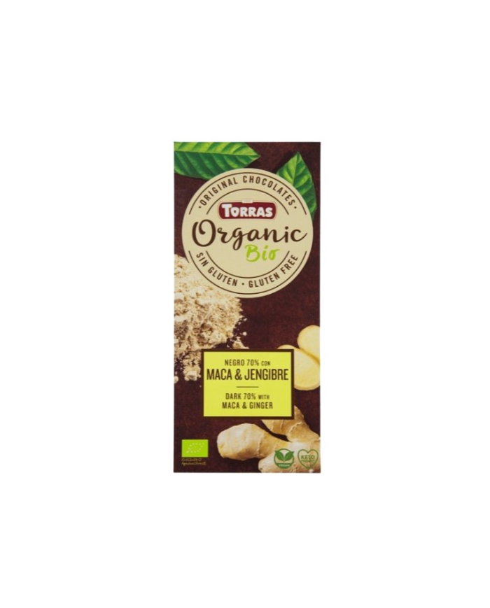 Chocolate negro 70% maca jengibre bio 100gr torras