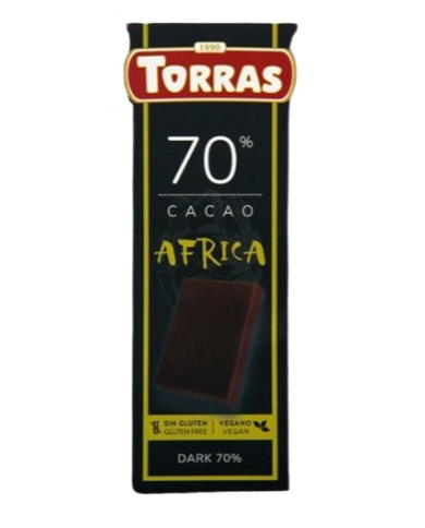 Cacao negro africa 70% 100gr torras
