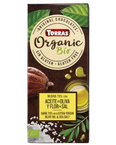 Chocolate negro 70% aceite oliva  sal 100gr torras