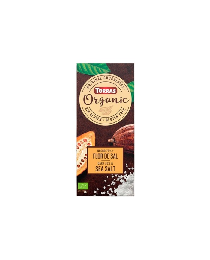 Chocolate negro 70%cacao flor sal bio 100gr torras