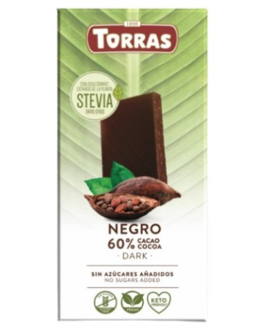 Chocolate negro estevia 60% torras