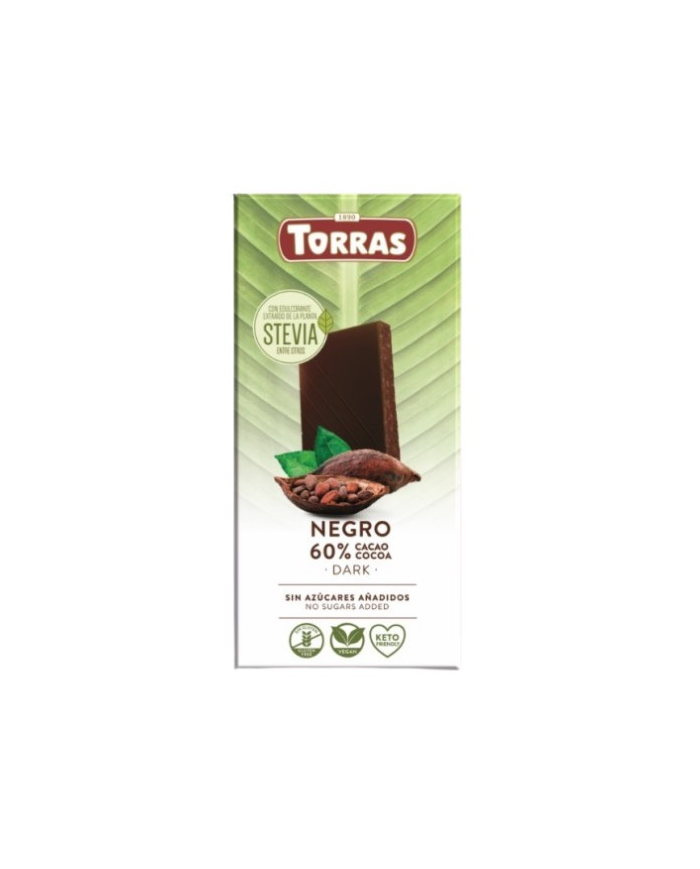 Chocolate negro estevia 60% torras