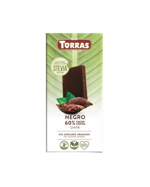 Chocolate negro estevia 60% torras