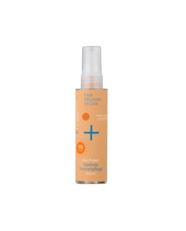 Crema solar facial spf 50 color beige claro 50ml