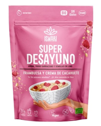 Super desayuno frambuesa crema cacahuete 360gr isw