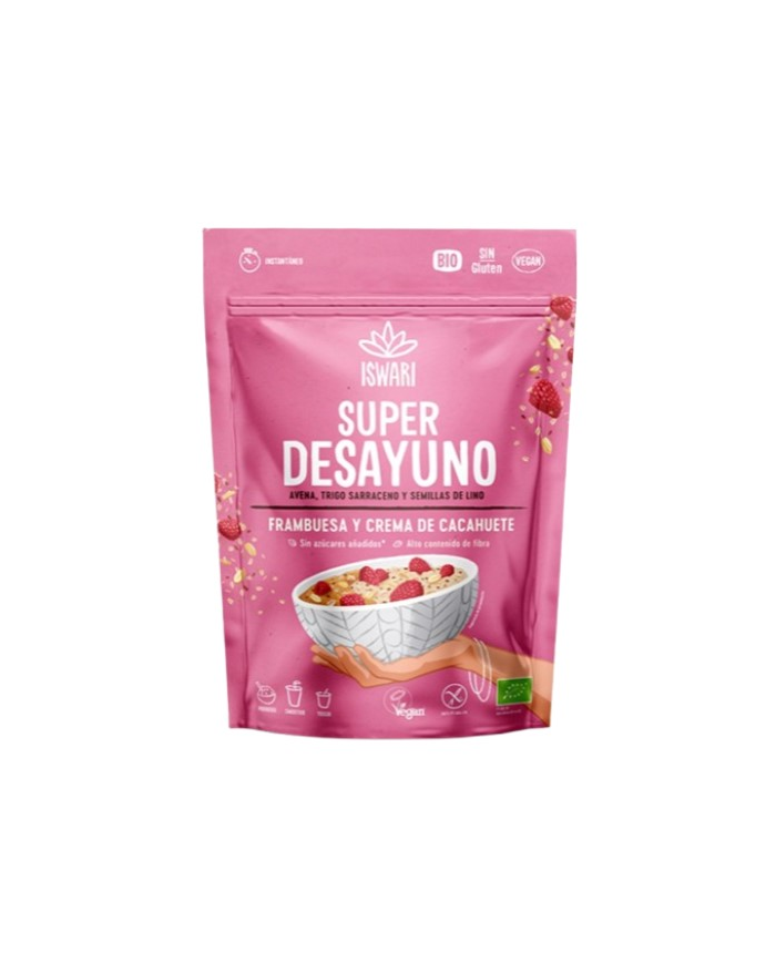 Super desayuno frambuesa crema cacahuete 360gr isw