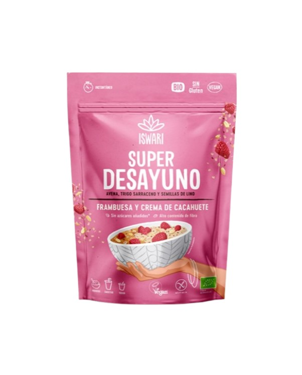 Super desayuno frambuesa crema cacahuete 360gr isw
