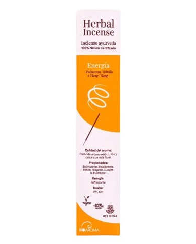Incienso ayurveda energia 12 varillas bioaroma