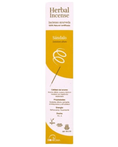 Incienso ayurveda sandalo 12 varillas bioaroma