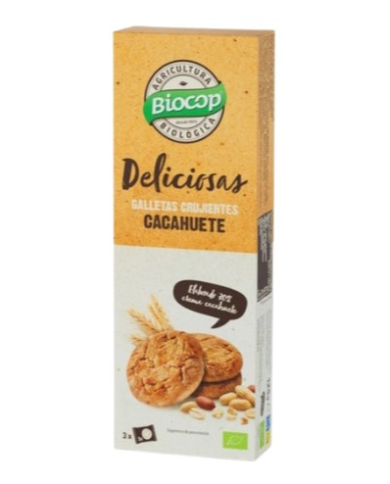 Galletas crujientes cacahuete 125gr bio biocop