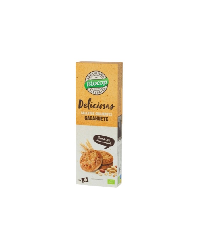 Galletas crujientes cacahuete 125gr bio biocop