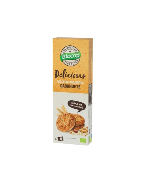 Galletas crujientes cacahuete 125gr bio biocop