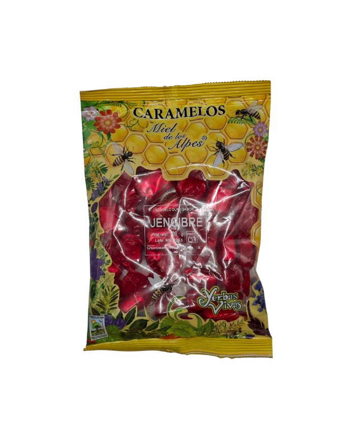 Caramelos jengibre 100gr miel de los alpes