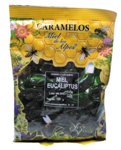 Caramelos miel eucaliptus 120gr miel de los alpes