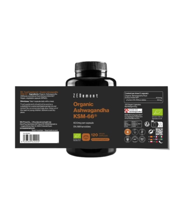 Ashwagandha ksm 66 120 cap 600mg bio zenement